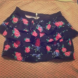 Black with flowers Peplum Skirt